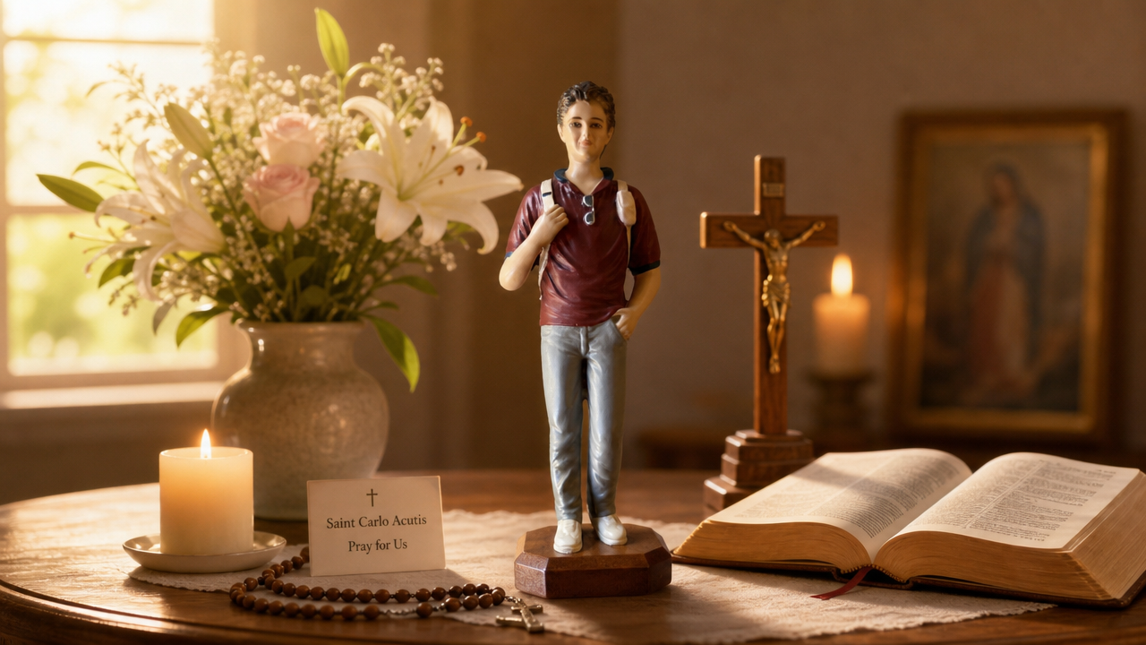 Carlo Acutis Statue 10 inch Handmade in Columbia