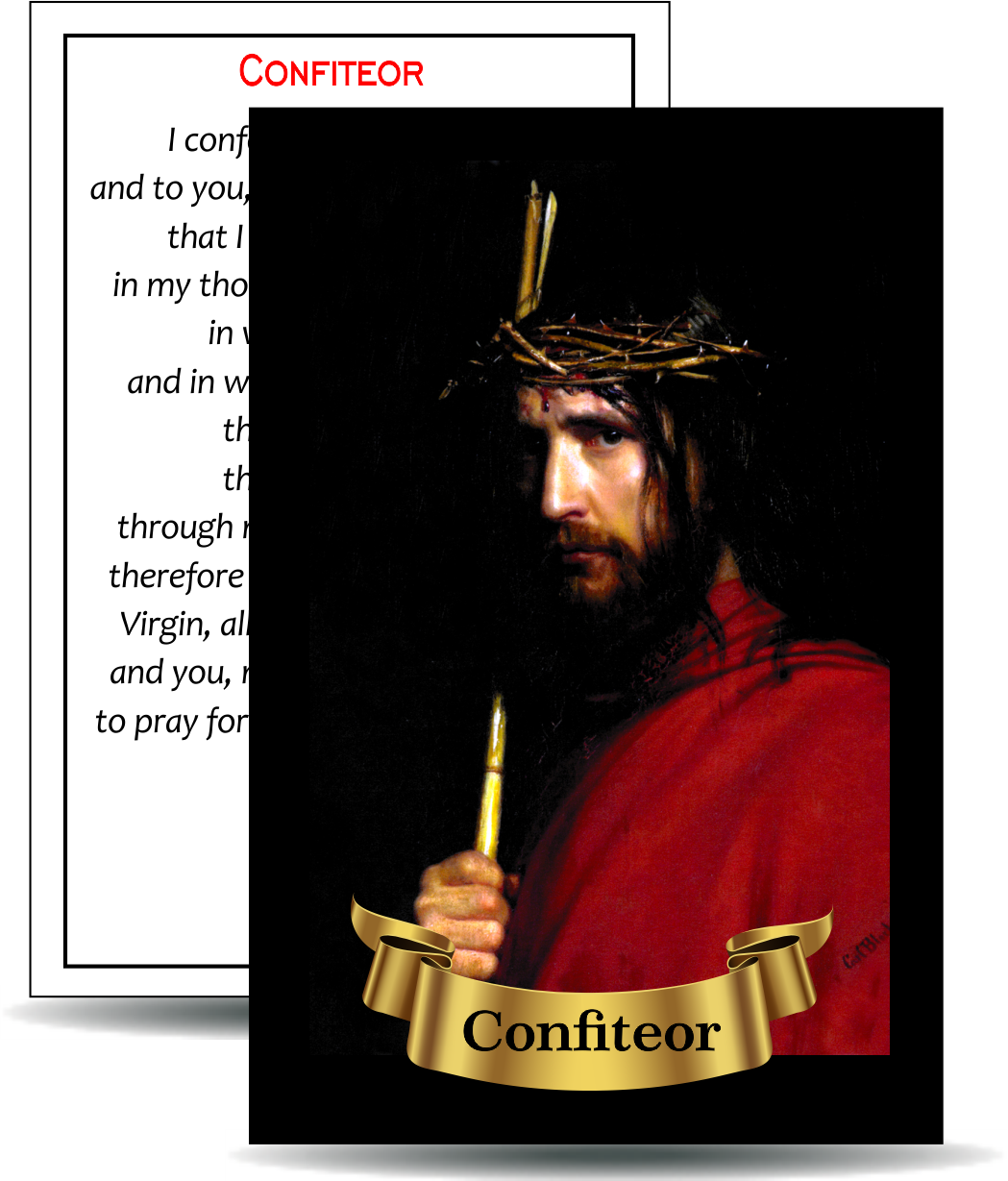 Confiteor - Holy Card / 2 1/4"x 3 1/2" (b) (C) - Journeys of Faith