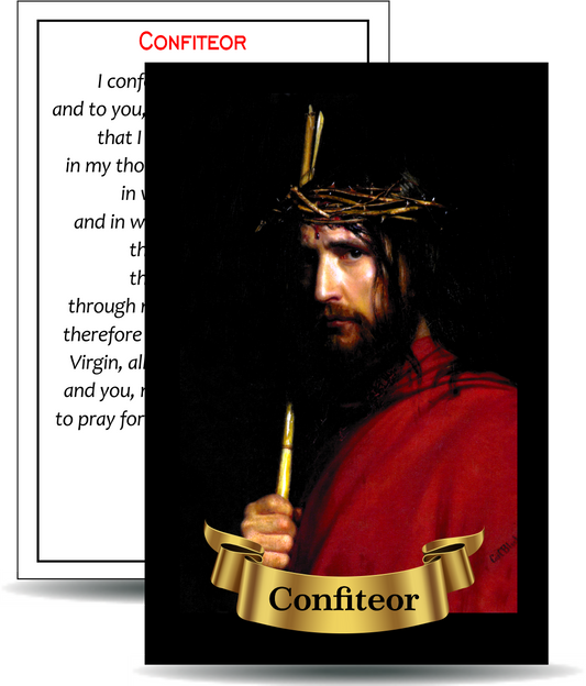 Confiteor - Holy Card / 2 1/4"x 3 1/2" (b) (C) - Journeys of Faith