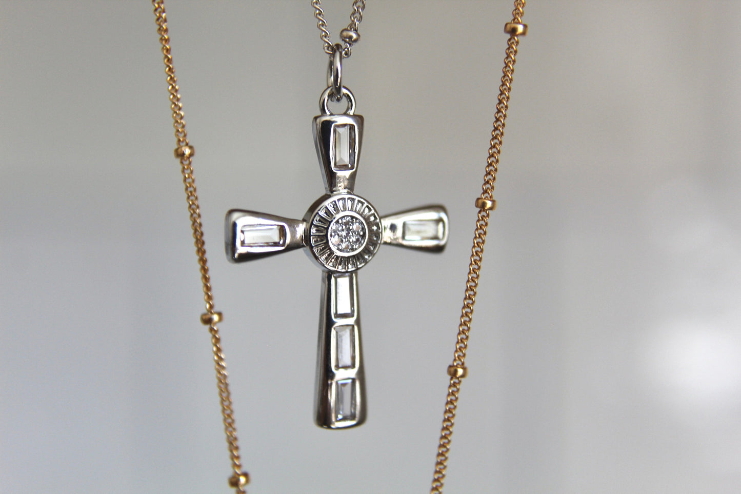 Eternal Cross Necklace in Silver Tone - Journeys of Faith