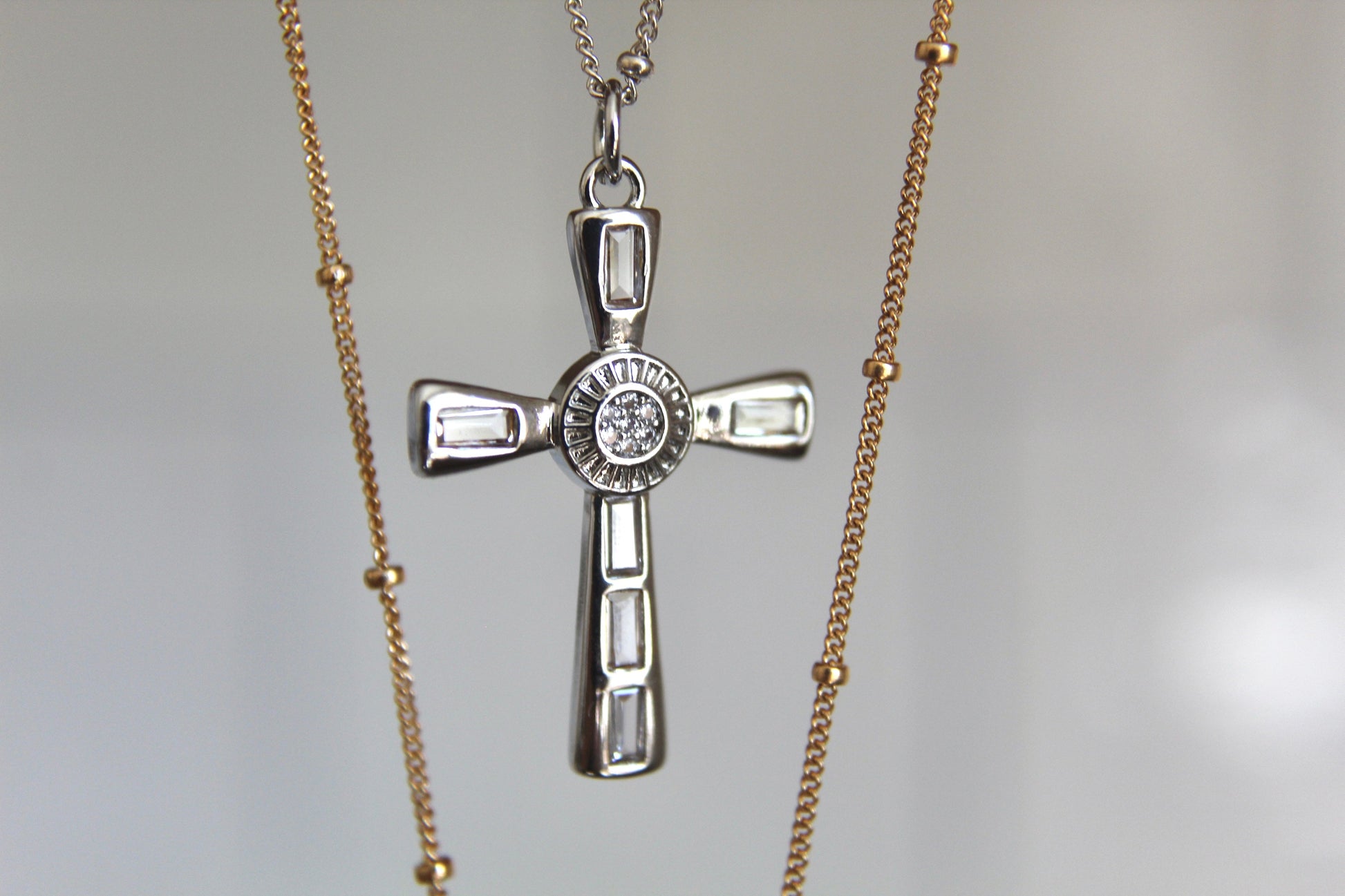 Eternal Cross Necklace in Silver Tone - Journeys of Faith