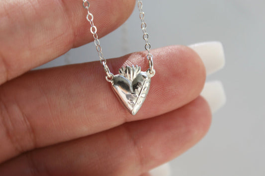 Holy Hearts™ Chaste Heart Of St. Joseph Necklace In Sterling Silver - Journeys of Faith