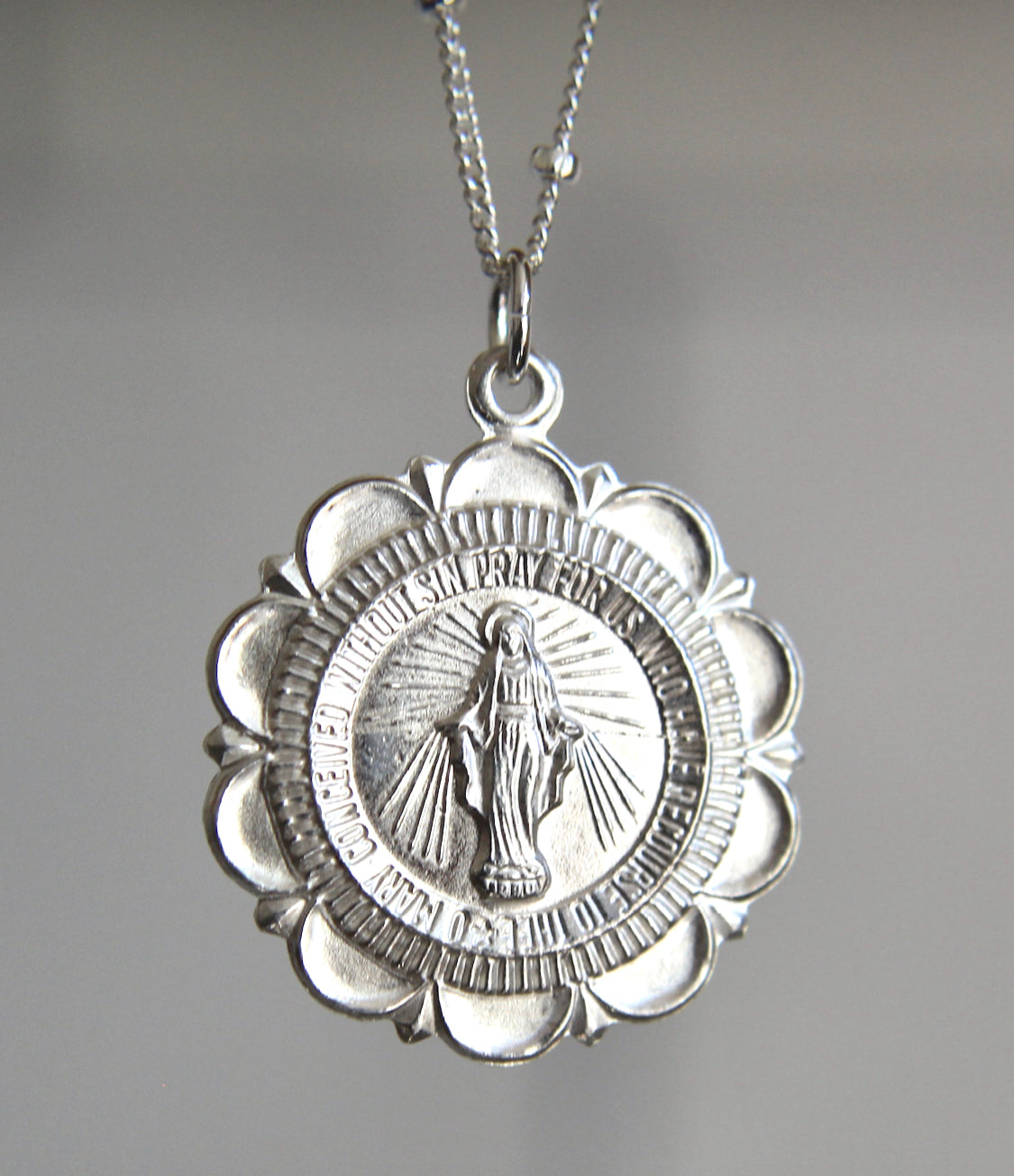 Miraculous Medal Necklace in Silver - Journeys of Faith