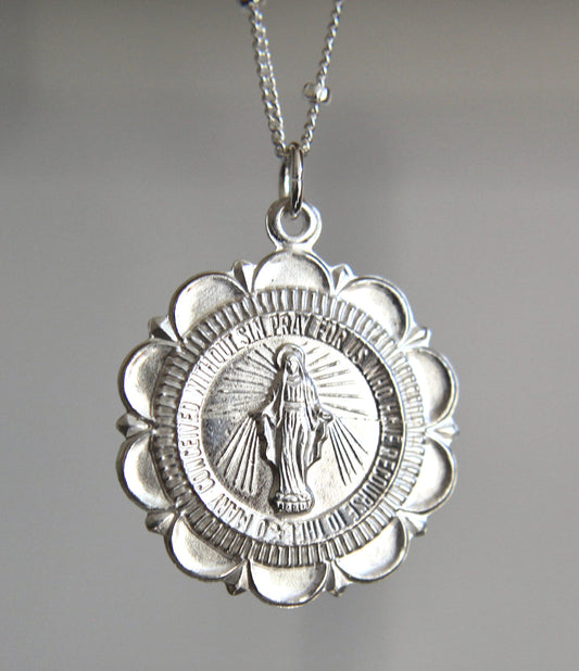 Miraculous Medal Necklace in Silver - Journeys of Faith