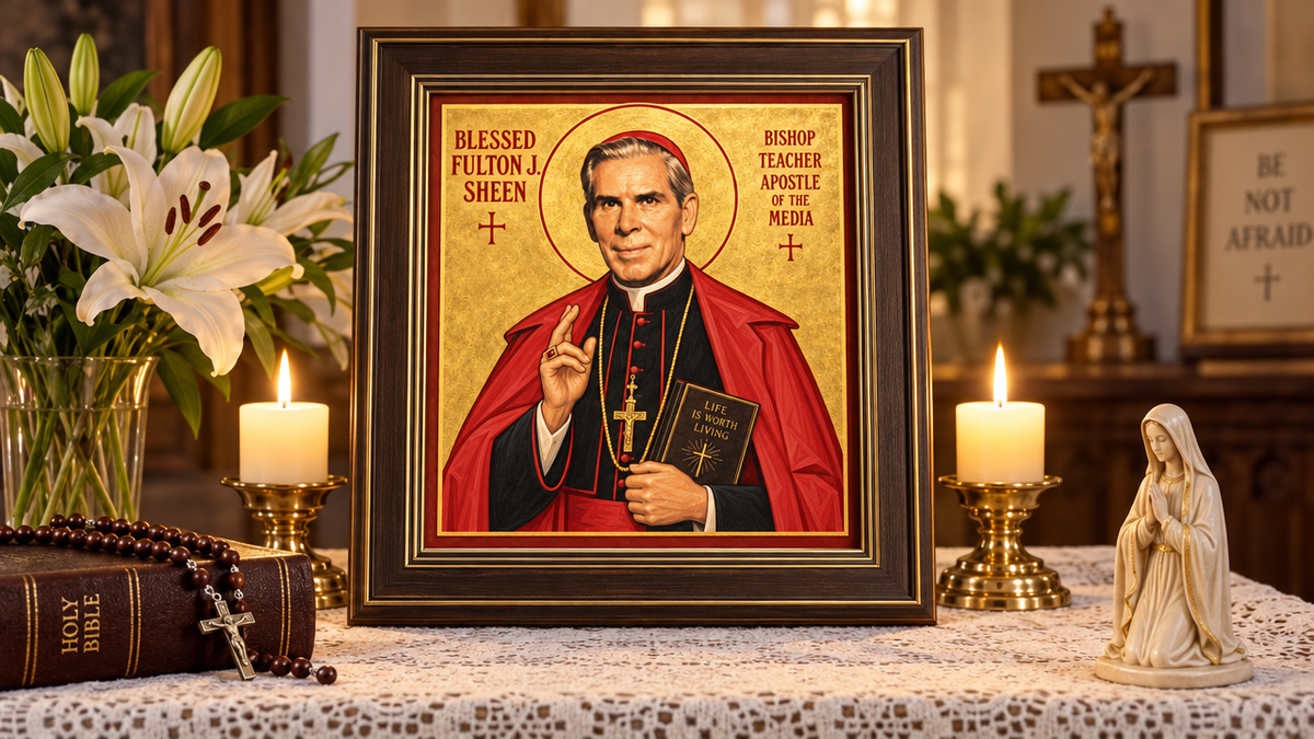 FultonJ sheen Framed Icon display