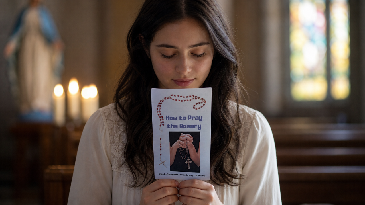 How to Pray the Rosary Prayer Card
