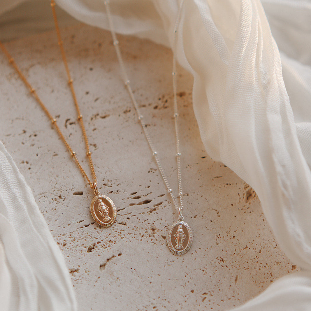 Dainty Miraculous Medal Necklace in Silver - Journeys of Faith