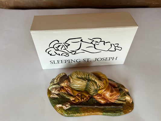 Sleeping Saint Joseph Statue 5 Inch hand painted in Colombia - Bob and Penny Lord