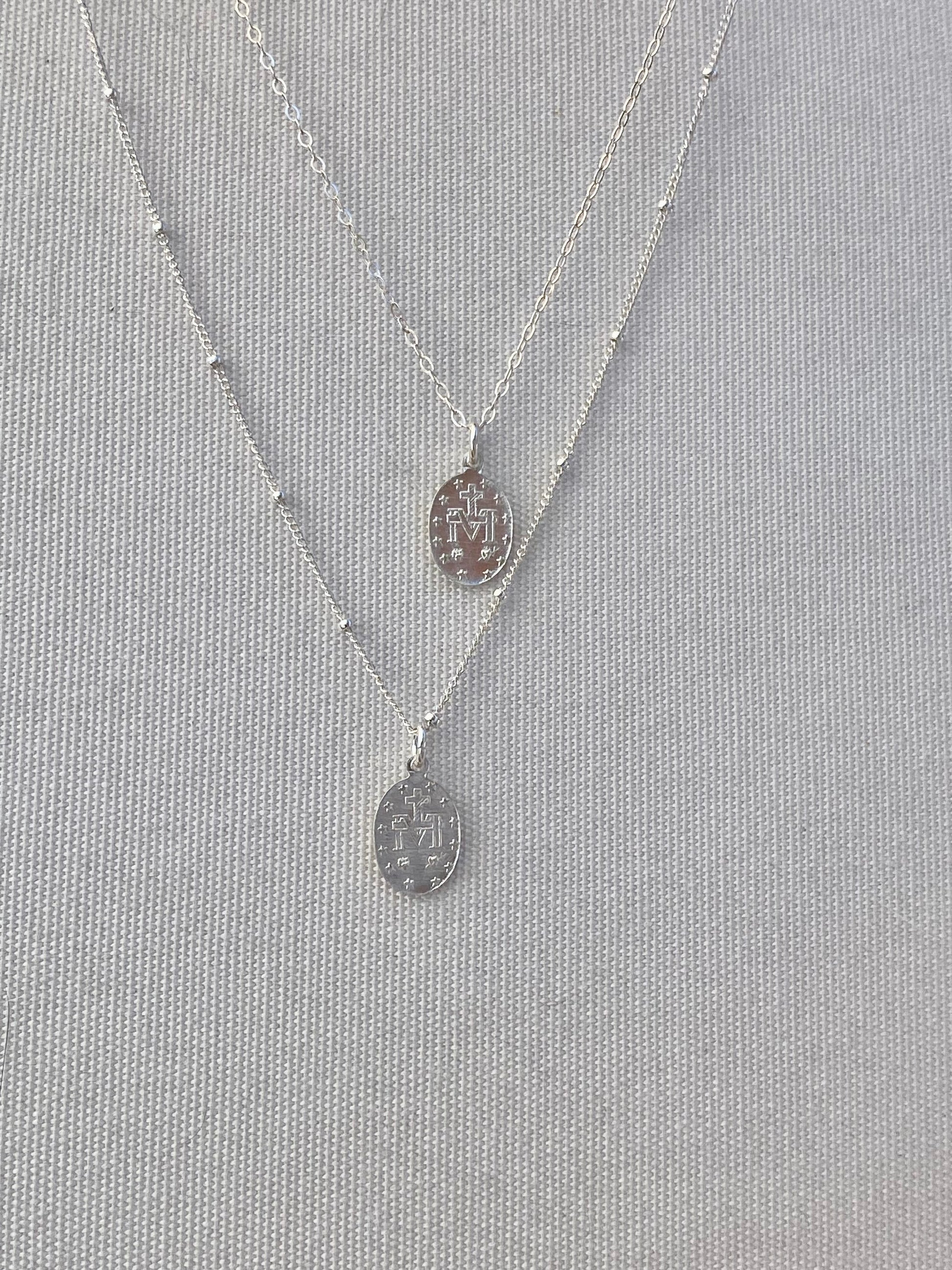 Dainty Miraculous Medal Necklace in Silver - Journeys of Faith
