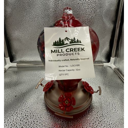 Hand Blown Glass Humming Bird Feeder.LGCl16R