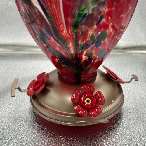 Hand Blown Glass Humming Bird Feeder.LGCl16R