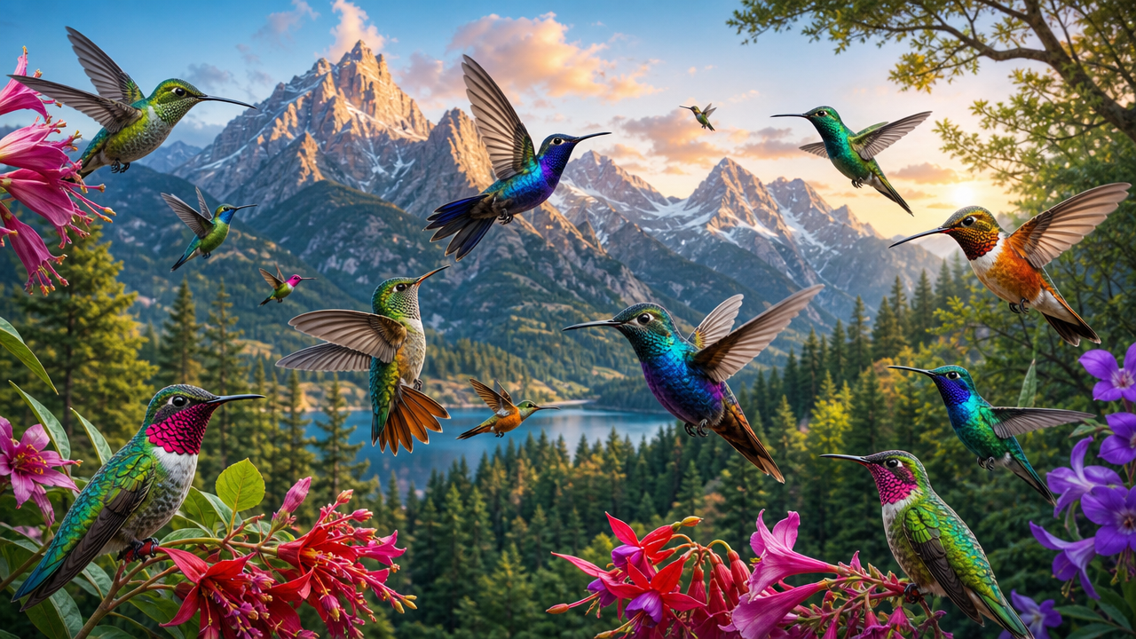 Hummingbird Artwork 11 by 17 Images