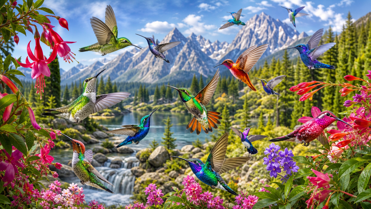 Hummingbird Artwork 11 by 17 Images