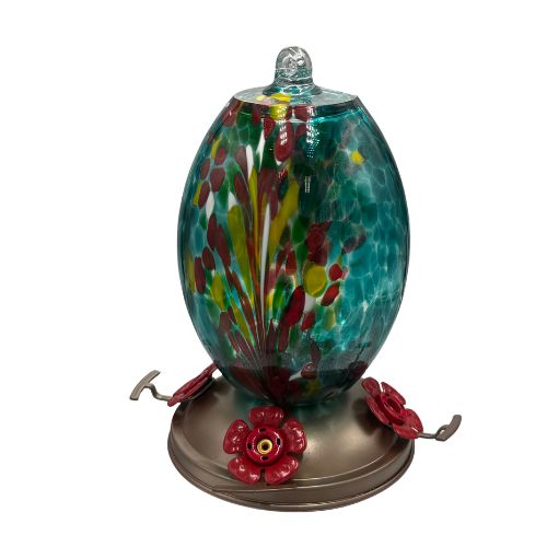 Hand Blown Glass Humming Bird Feeder OL03E