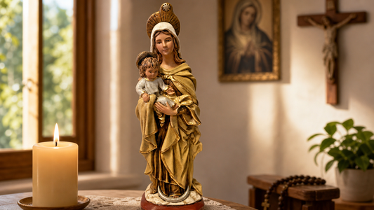 Our Lady Mary Star of the Sea Hand Painted 10.5" Statue