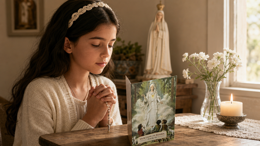 Our Lady of Fatima Prayer Card with the Fatima Prayers