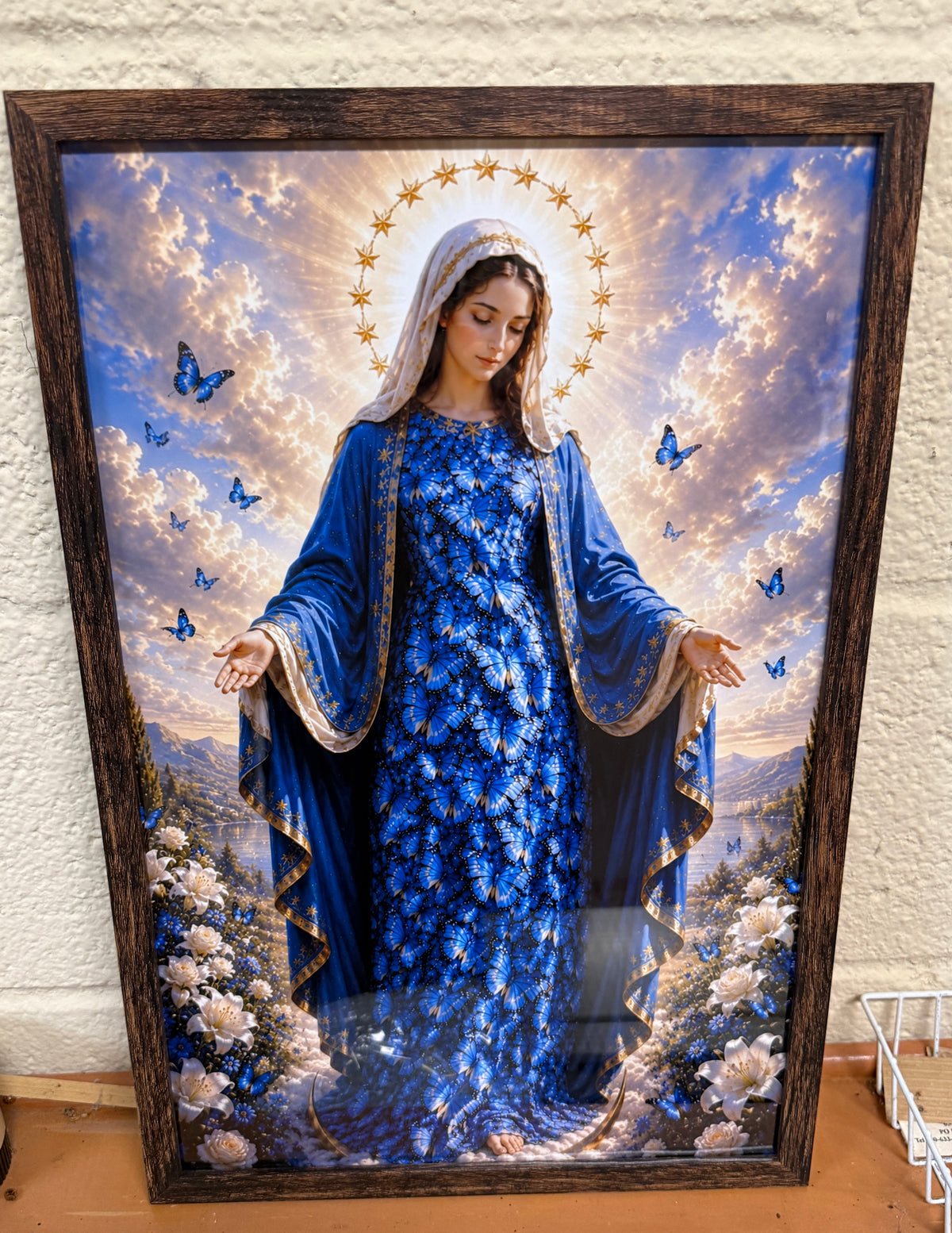 Our Lady of the Butterflies framed