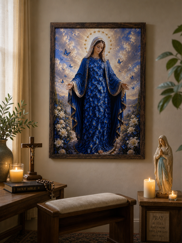 Our Lady of the Butterflies wall display