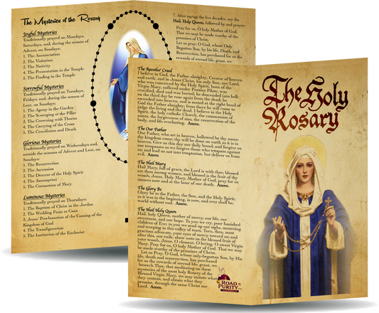 Holy Rosary - Prayer Card / 3x 6" folded  (p) (c)