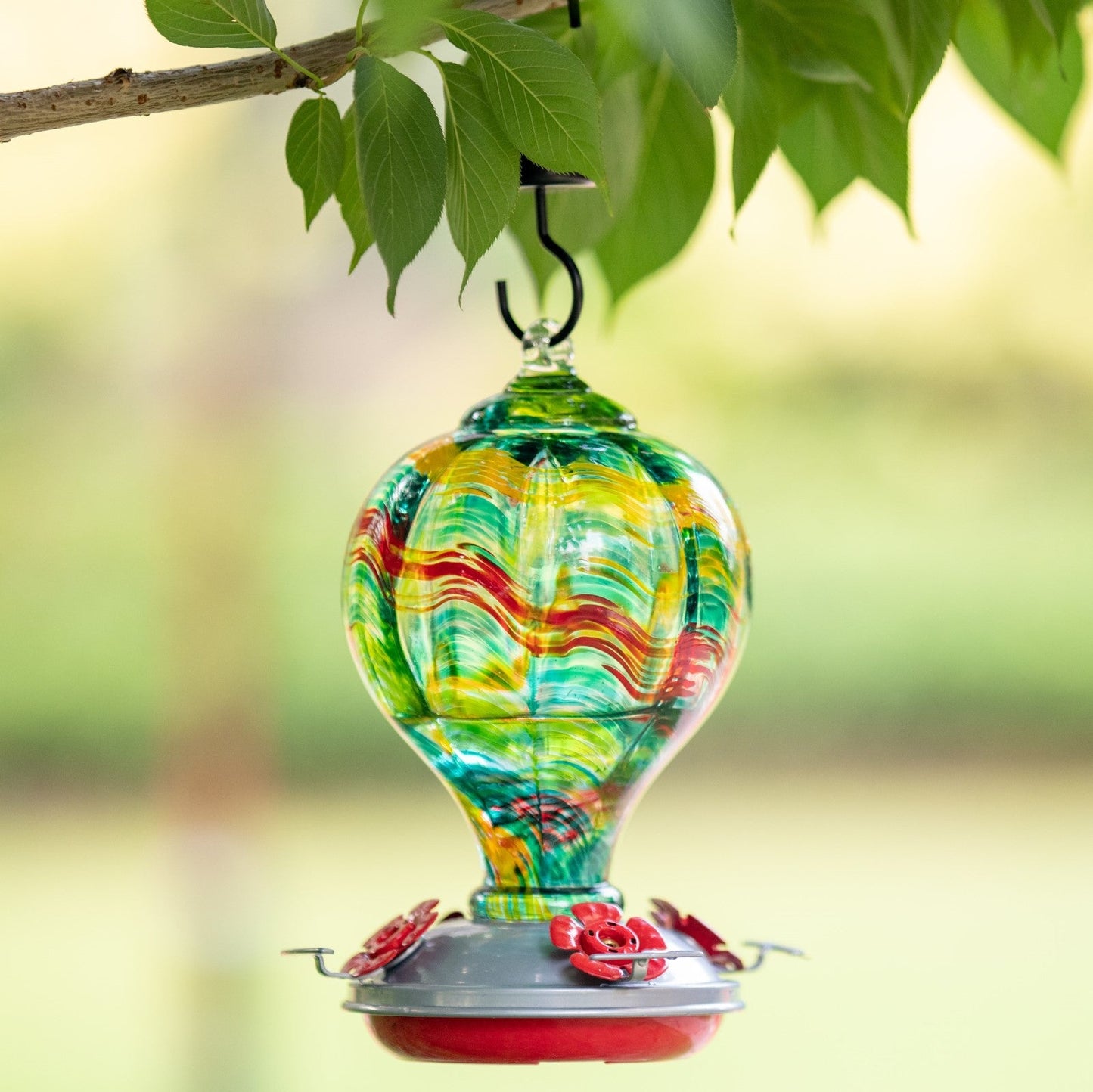 Solstice Balloon Glass Hummingbird Feeder
