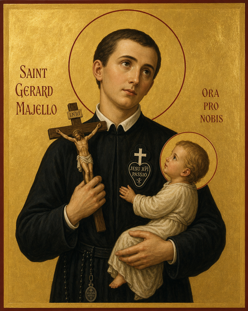 Saint Gerard Majellai Icon 8 by 10 Print Framed