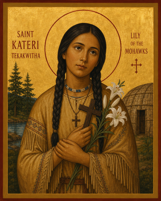 Saint Kateri Tekakwitha Icon 8 by 10 Print