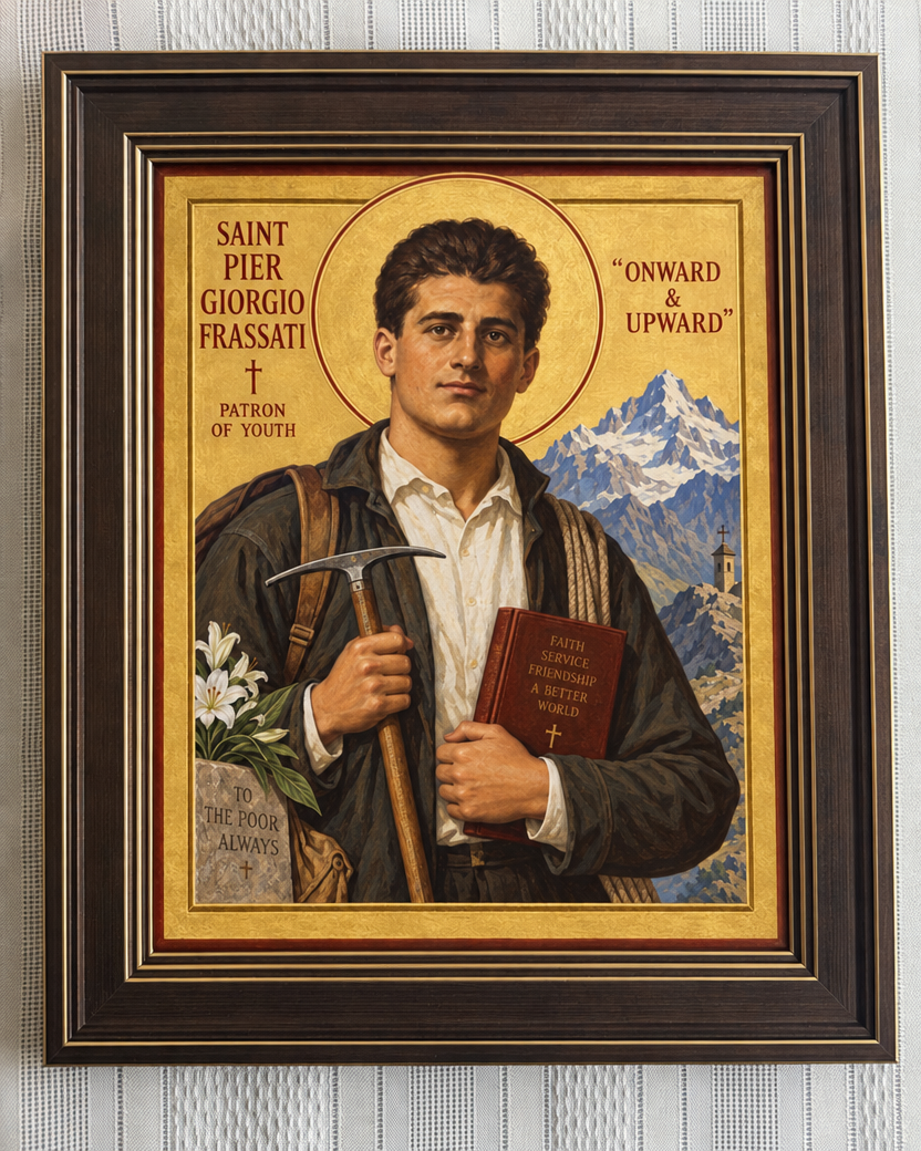 Saint Pier Giorgio Frassati framed icon