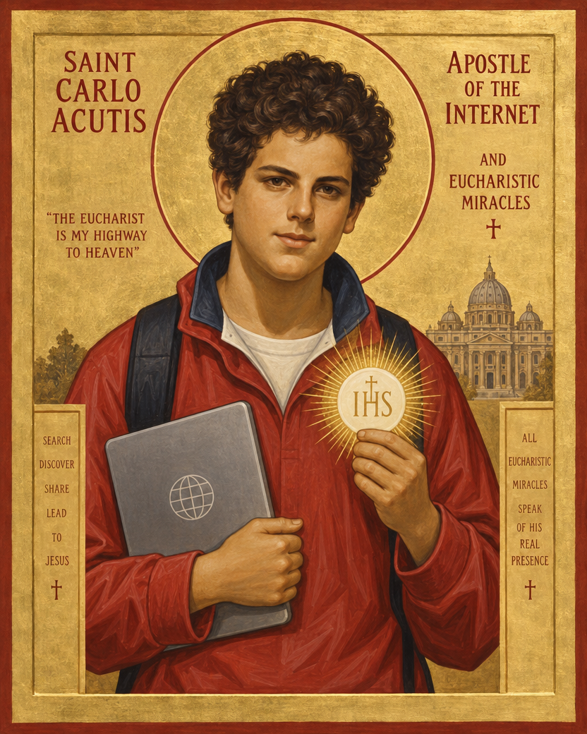 Saint Carlo Acutis&nbsp;Icon 8 by 10 Print