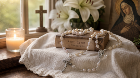 Saint Clare of Montefalco Rosary, New from Italy