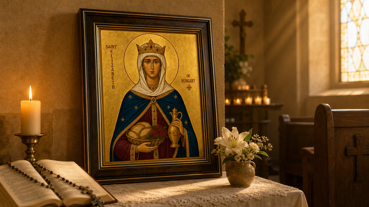 Saint Elizabeth of Hungary Icon 8 by 10 Print Framed