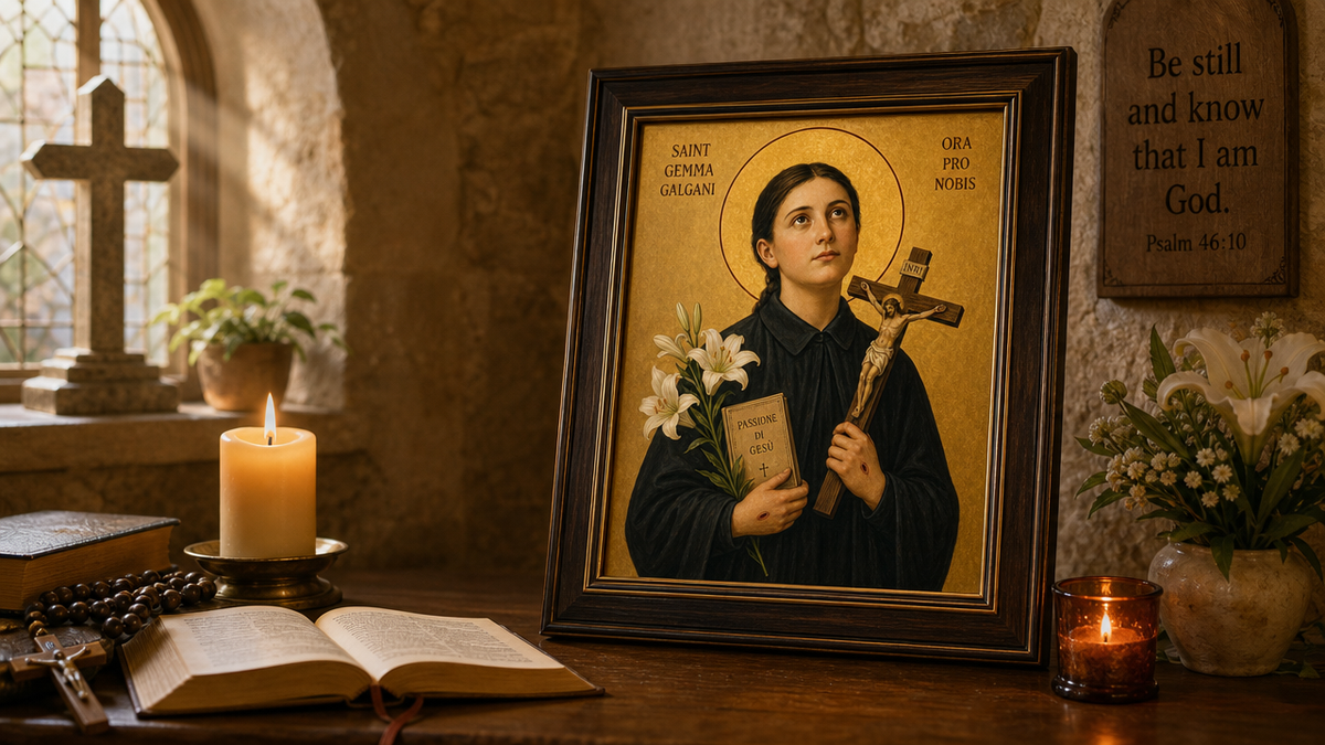Saint Gemma Galgani Icon 8 by 10 Print Framed