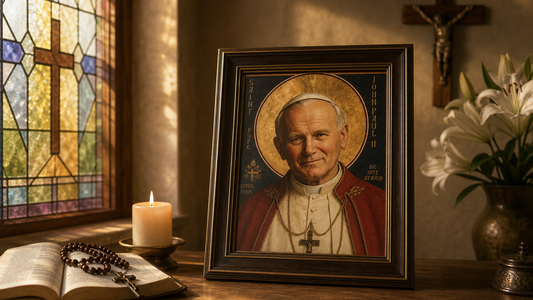 Saint John Paul II Icon 8 by 10 Print Framed