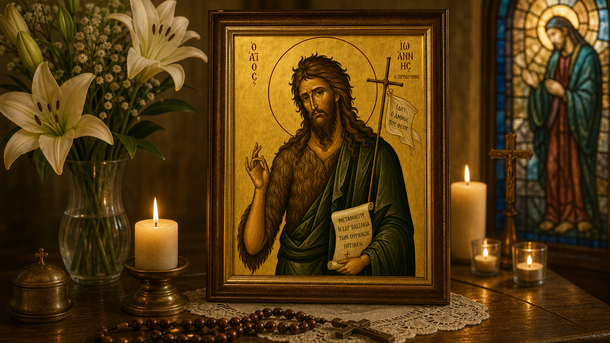 Saint John The Baptist Icon framed