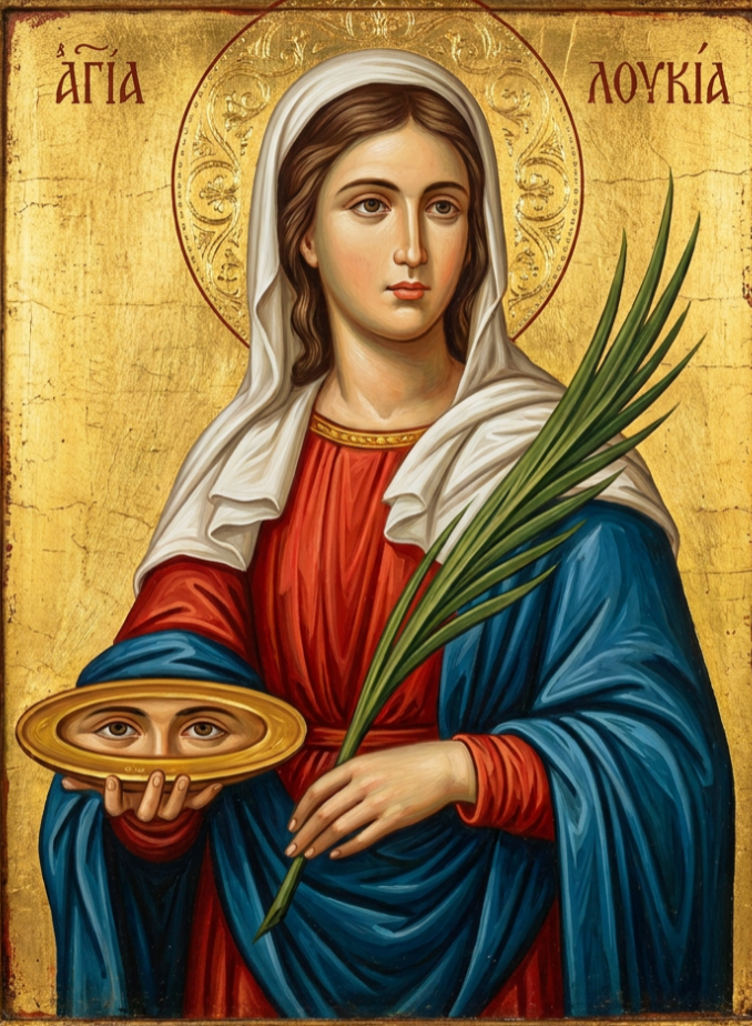 Saint Lucy Icon 8 by 10 Print Framed