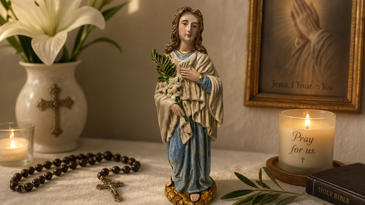 Saint Maria Goretti 9.5"" Statue, New from Colombia