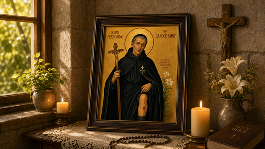 Saint Peregrine the Cancer Saint Icon 8 by 10 Print display