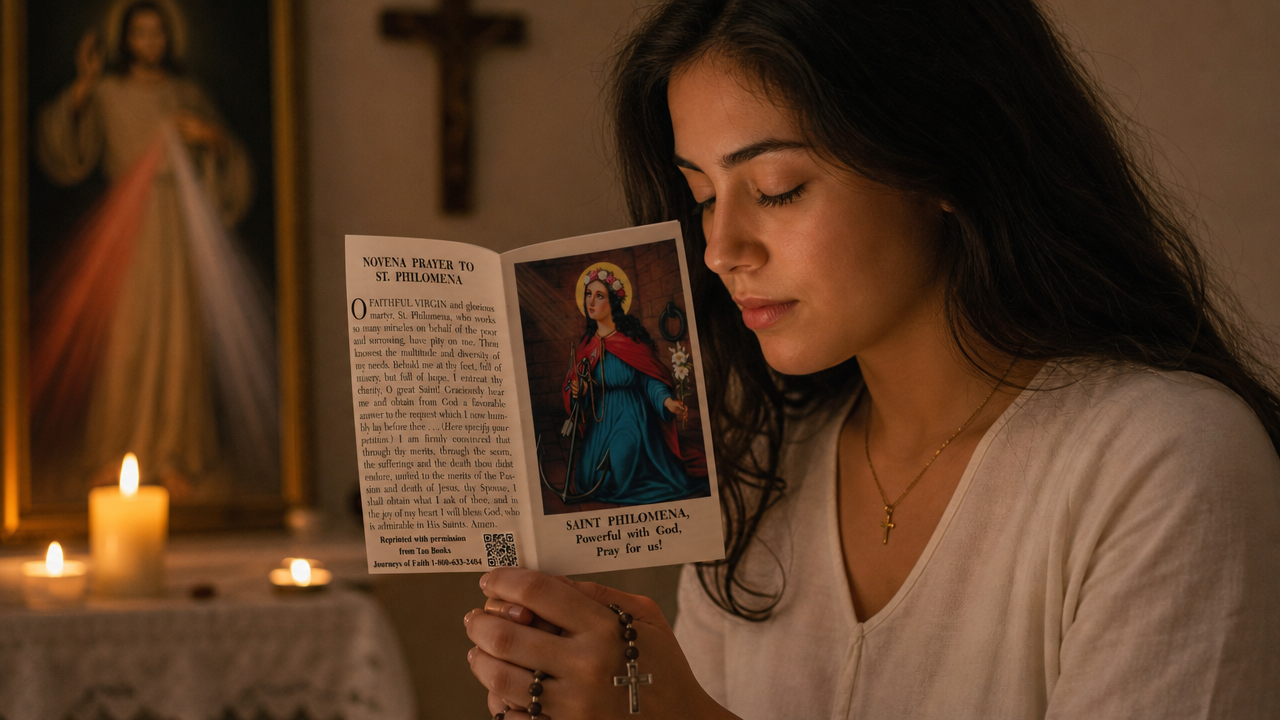 Saint Philomena Novena Prayer Card
