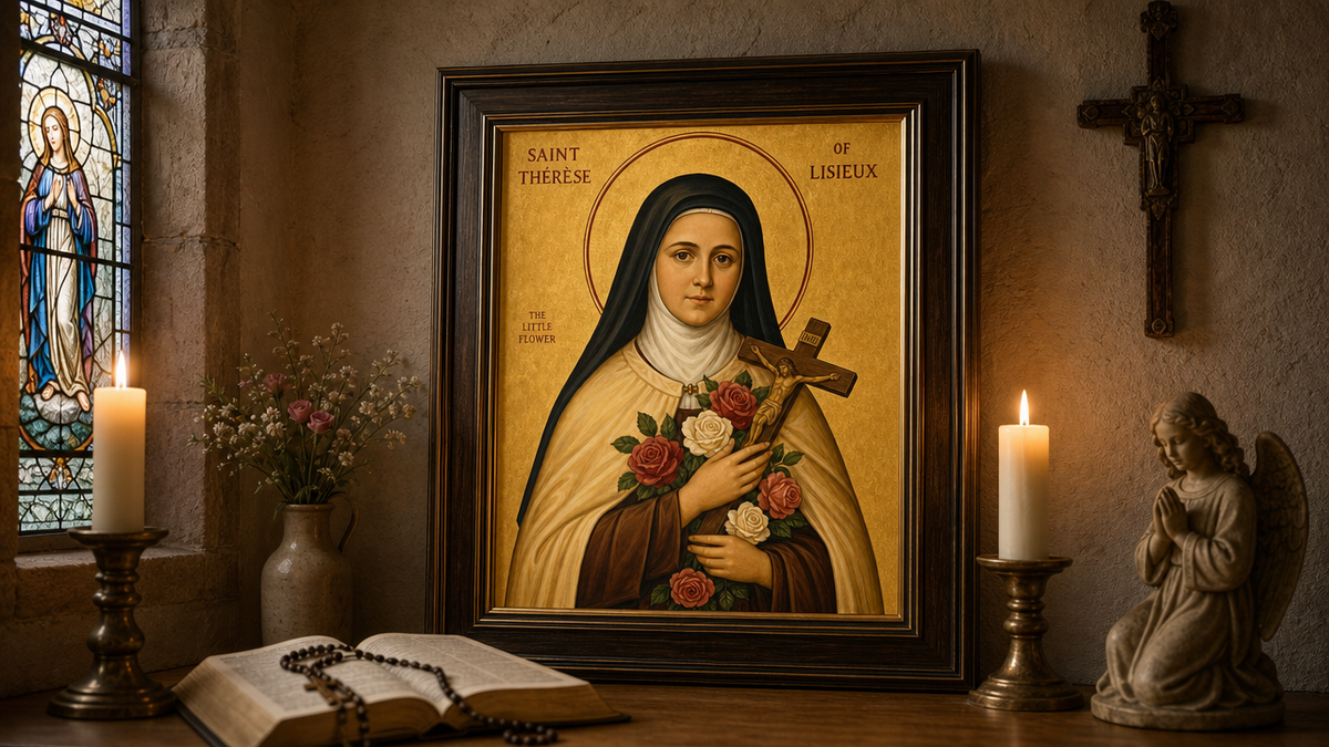 Saint Therese of Lisieux
&nbsp;Icon 8 by 10 Print Framed