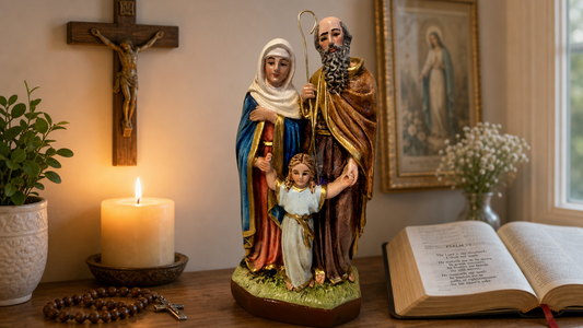 Saints Anne & Joaquim Hand Painted 8"" Statue