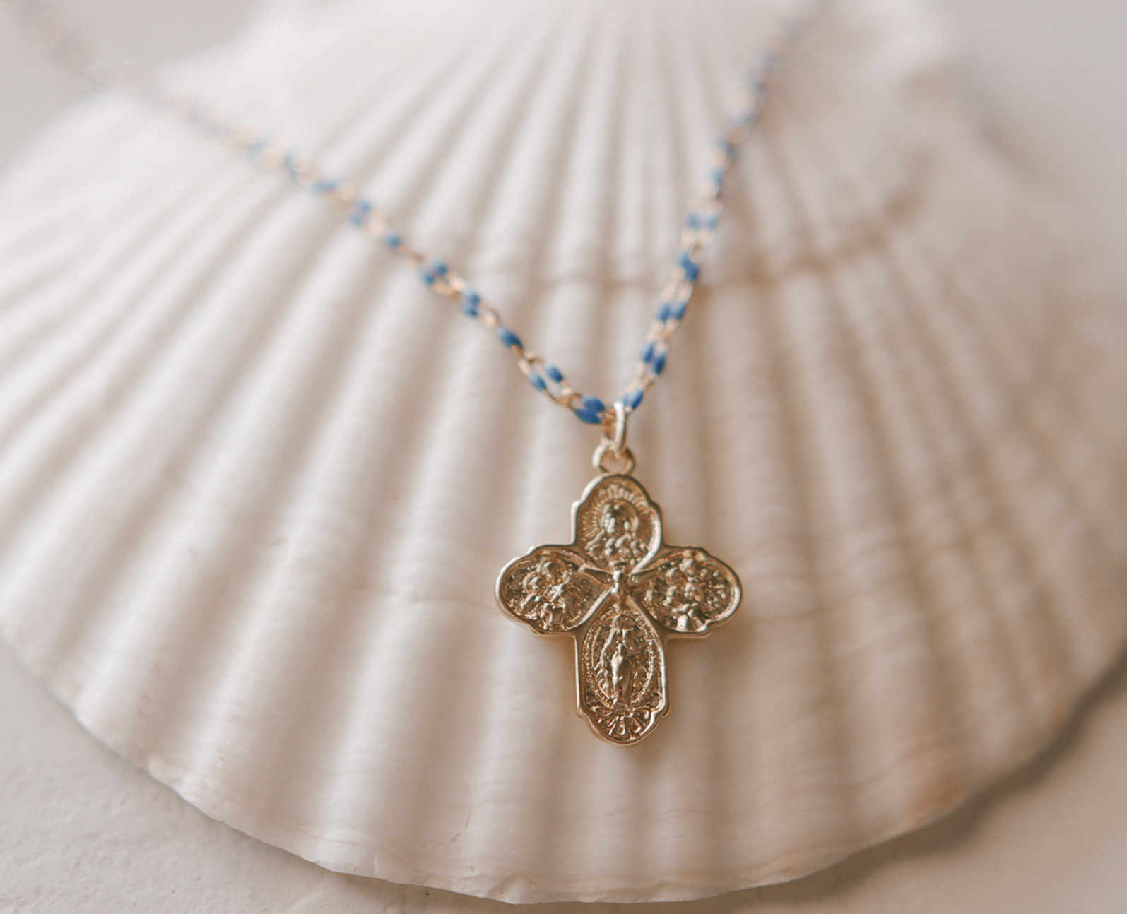 Four Way Cross Necklace - Grotto Chain - Journeys of Faith