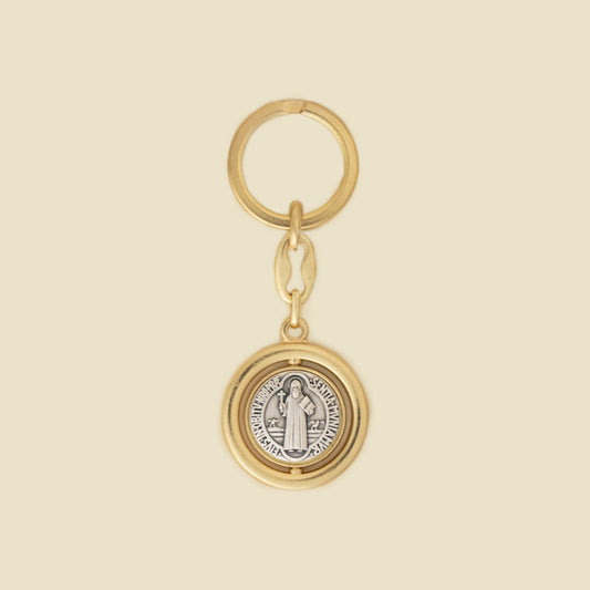St. Benedict Gold Swivel Keychain - Journeys of Faith