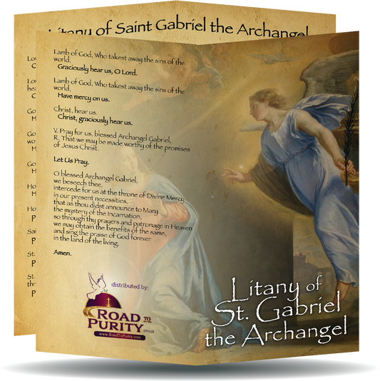 Litany of Saint Gabriel the Archangel  - Prayer Card / 3" x 6" folded (c)