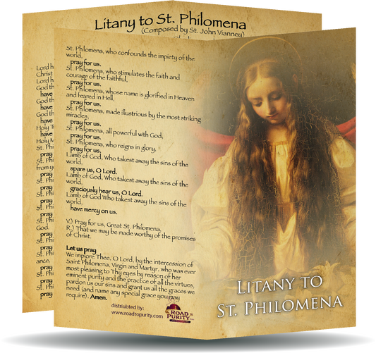 Litany to Saint Philomena - Prayer Card / 3" x 6" folded (c)
