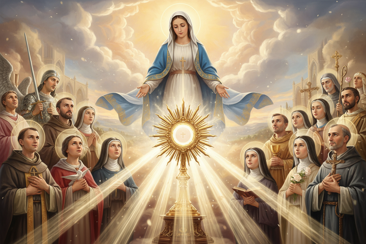 create heroic image for home page - Eucharistic Miracles - Marian Apparitions - Catholic Saints