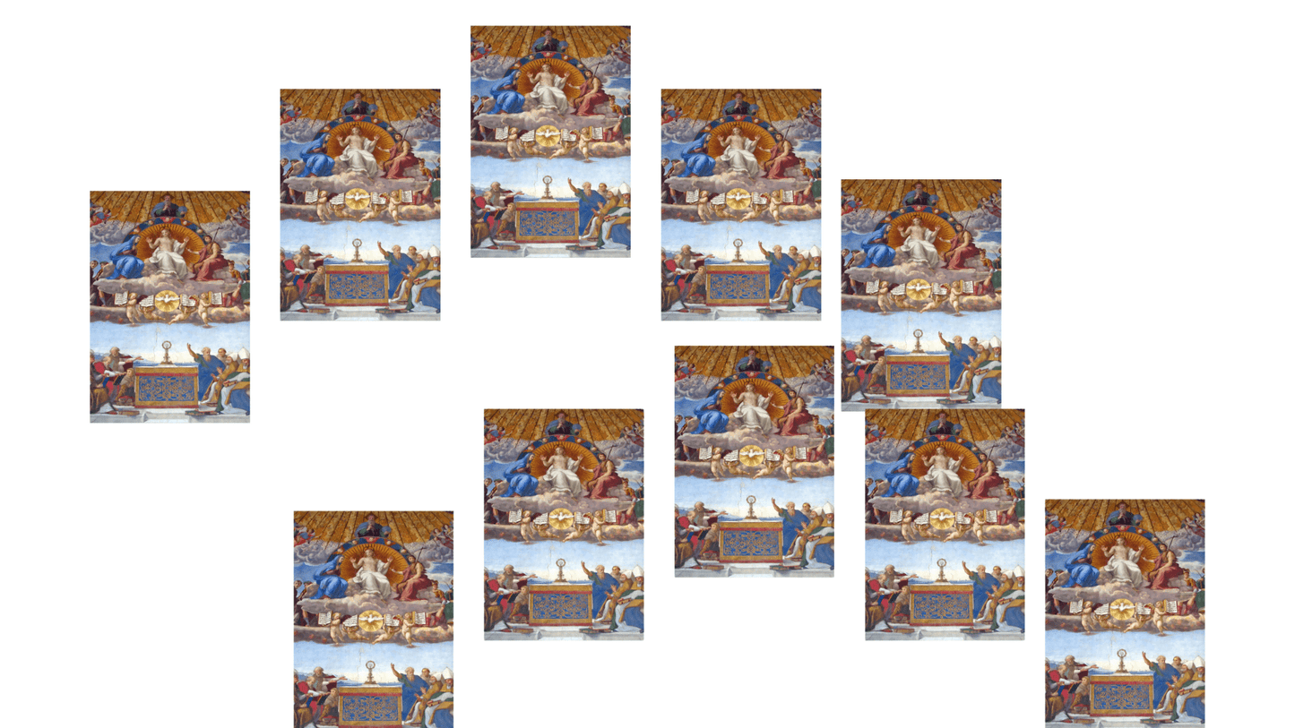 Divine Praises prayer card package featuring Catholic Holy Cards with Christian religious imagery, created by Bob and Penny Lord.