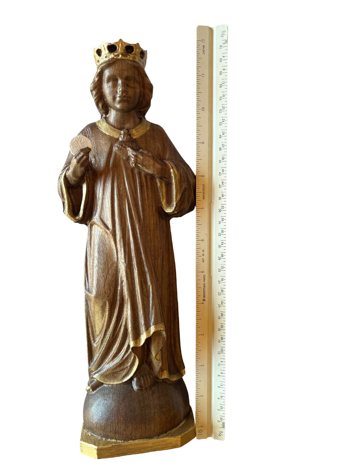 Divine  Child Jesus 12 inch Walnut Wall Statue Free Shipping