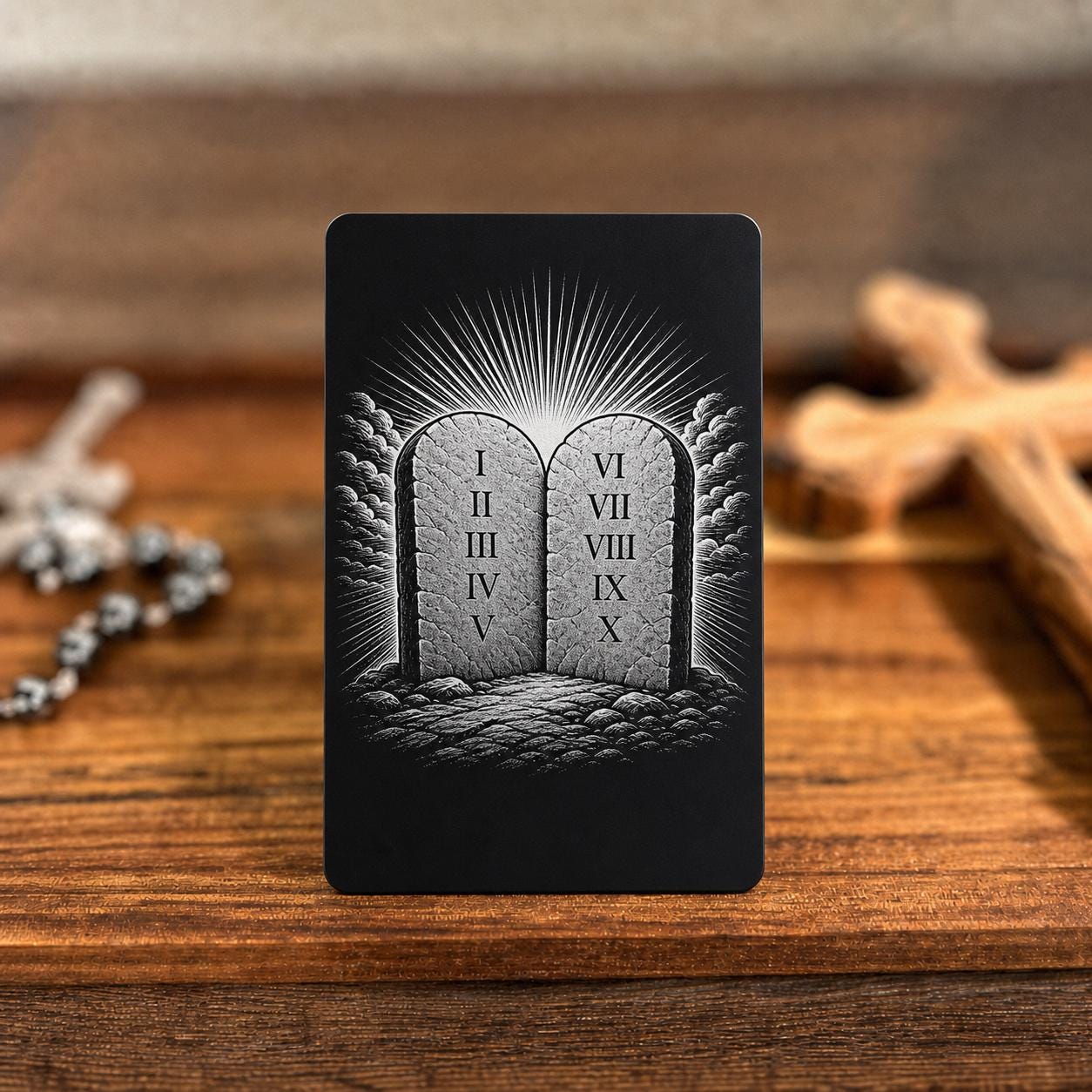10 Commandments Premium Metal Prayer Card