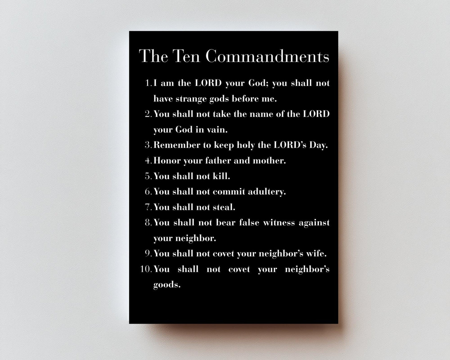 10 Commandments Premium Metal Prayer Card