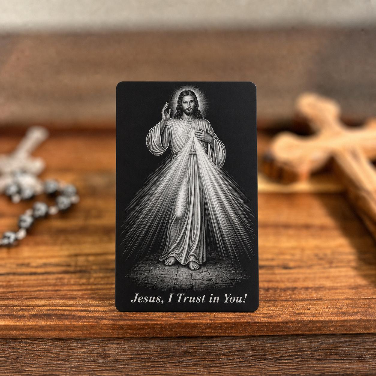 Divine Mercy Premium Metal Prayer Card