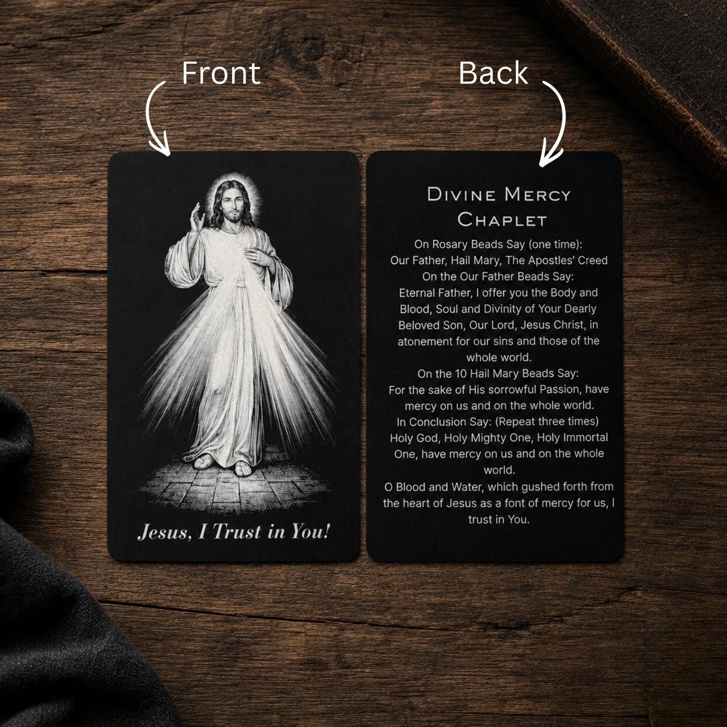 Divine Mercy Premium Metal Prayer Card